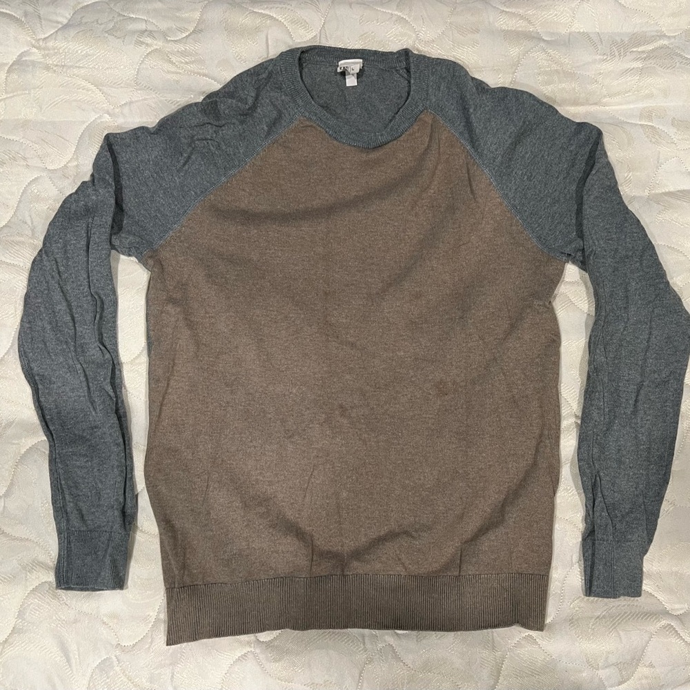 Express Men's Crewneck Sweater - Taupe and Charcoal